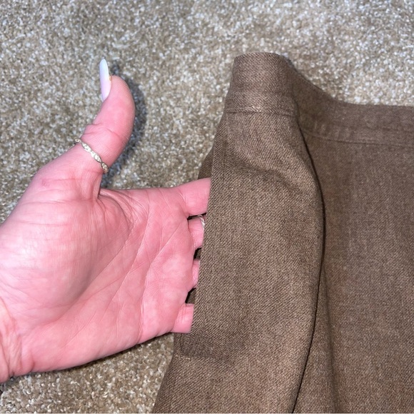 Pendleton brown Virgin Wool Skirt Straight Pencil Pockets Preppy Academia Tweed - Picture 3 of 10